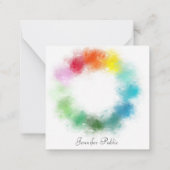 カラフルテンプレートハンドスクリプト名の文字 ノートカード (裏面)