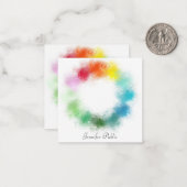 カラフルテンプレートハンドスクリプト名の文字 ノートカード (正面/裏面インサイチュ)