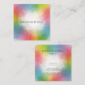 カラフルテンプレートモダンエレガントトレンディー スクエア名刺 (正面/裏面)