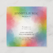 カラフルテンプレートモダンエレガントトレンディー スクエア名刺 (裏面)