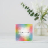 カラフルテンプレートモダンエレガントトレンディー スクエア名刺 (スタンド正面)