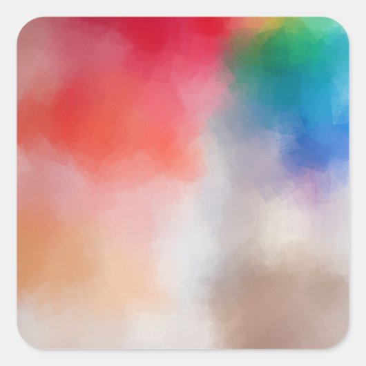 カラフルテンプレート空白のトレンディーピンクレッドイエロー スクエアシール (正面)