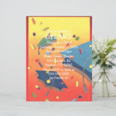 カラフルテーマ卒業パーティチラシ招待状 (スタンド正面)