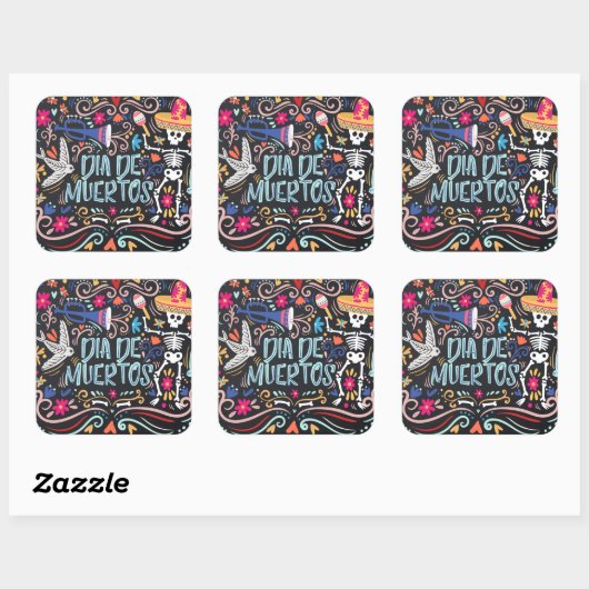 カラフルディアデロスムエルトス |ステッカー スクエアシール (シート)