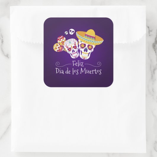 カラフルディアデロスムエルトス |ステッカー スクエアシール (バッグ)