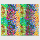 カラフルディスコグリッターパターンの画像 ラッピングペーパー (フラット)