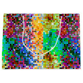 カラフルディスコグリッターパターンの画像 ラージペーパーバッグ (正面)