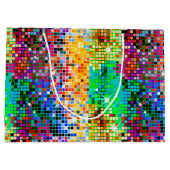 カラフルディスコグリッターパターンの画像 ラージペーパーバッグ (裏面)