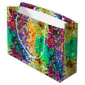 カラフルディスコグリッターパターンの画像 ラージペーパーバッグ (裏面アングル)
