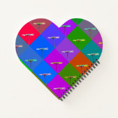 カラフルデイジーの正方形、抽象芸術 ノートブック (裏面)