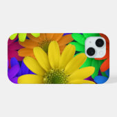カラフルデイジーの背景 iPhone 15ケース (裏面横)