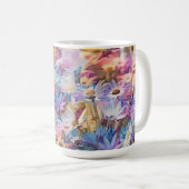 カラフルデイジーガーデンアートマグカップ コーヒーマグカップ (正面右)