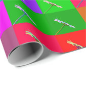 カラフルデイジースクウェアエレガント抽象芸術フローラ ラッピングペーパー (ロールコーナー)