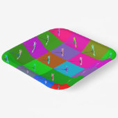 カラフルデイジースクウェア、おもしろいおよび全エレガント大事な行事 ペーパープレート (傾斜あり)