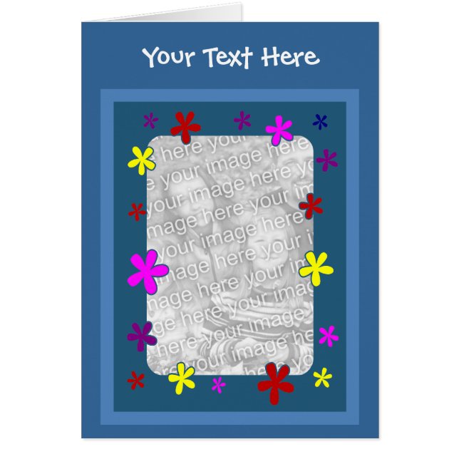 カラフルデイジーフラワーズフォトカード (正面)