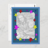 カラフルデイジーフラワーズ ポストカード (正面/裏面)