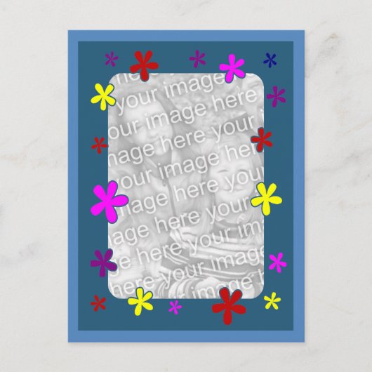 カラフルデイジーフラワーズ ポストカード (正面)