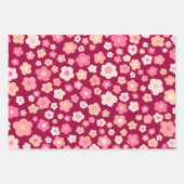 カラフルデイジーフローラブライトはっきりしたレトロかわいい ラッピングペーパーシート (正面)