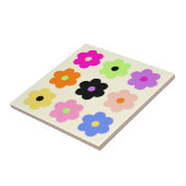 カラフルデイジーレトロBOHOシックフローラ タイル (側面)