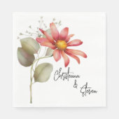 カラフルデイジーワイルドフラワーフローラ水彩 スタンダードランチョンナプキン (正面)