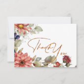 カラフルデイジーワイルドフラワー水彩フローラ サンキューカード (正面)