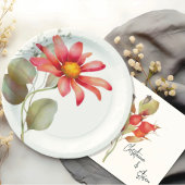カラフルデイジーワイルドフラワー水彩フローラ ペーパープレート