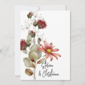 カラフルデイジーワイルドフラワー水彩フローラ 招待状 (裏面)