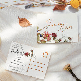 カラフルデイジーワイルドフラワー水彩フローラ 案内ポストカード