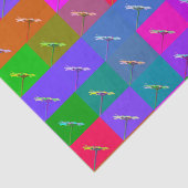 カラフルデイジー正方形、抽象芸術フローラルパターン 薄葉紙 (詳細)