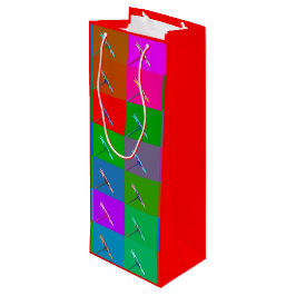 カラフルデイジー正方形、抽象芸術小プリント ワインギフトバッグ