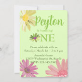 カラフルデイジー第1誕生日 招待状 (正面)