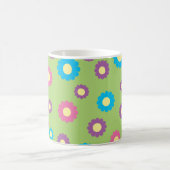 カラフルデイジー美術パターン コーヒーマグカップ (中央)