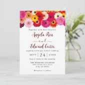 カラフルデイジー花模様結婚式招待状 セーブザデート (スタンド正面)