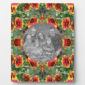 カラフルデイジー花自分の写真を作成 フォトプラーク (正面)