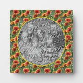 カラフルデイジー花自分の写真を追加 フォトプラーク (正面)