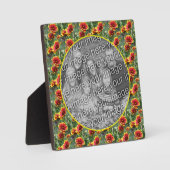 カラフルデイジー花自分の写真を追加 フォトプラーク (正面)