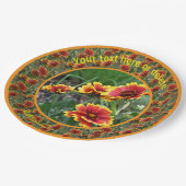 カラフルデイジー花自然パーソナライズされたパーティー ペーパープレート (アングル)