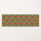 カラフルデイジー花自然模様 ヨガマット (正面(横))