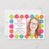 カラフルデイジー- 3x5誕生日招待状 招待状 (正面)