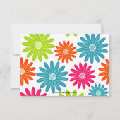 カラフルデイジー- 3x5誕生日招待状 招待状 (裏面)