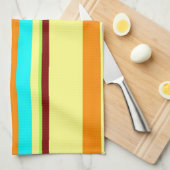 カラフルデザイカスタマイズナーのストライプパターン キッチンタオル (四つ折り)