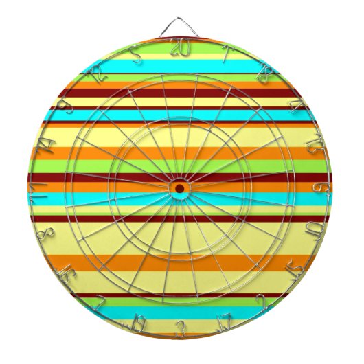 カラフルデザイカスタマイズナーのストライプパターン ダーツボード (正面)
