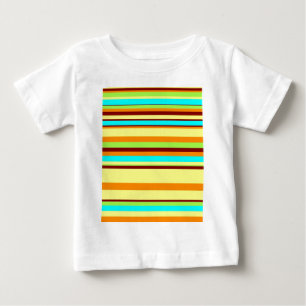 カラフルデザイカスタマイズナーのストライプパターン ベビーTシャツ