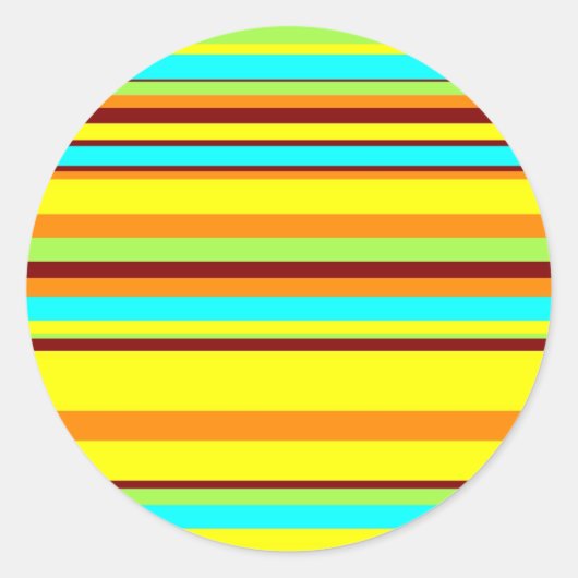 カラフルデザイカスタマイズナーのストライプパターン ラウンドシール (正面)