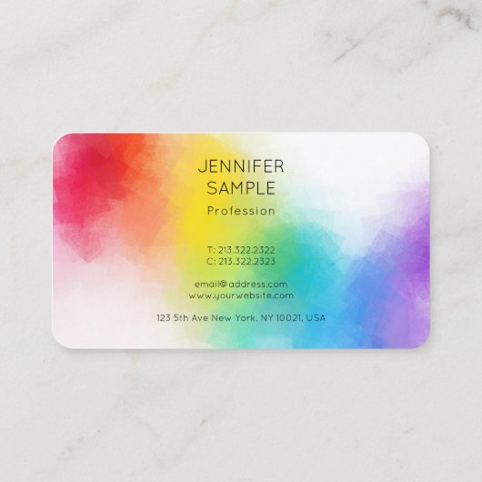 カラフルデザインエレガントテンプレートモダントレンディー 名刺 (裏面)