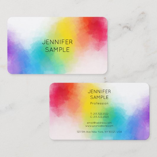 カラフルデザインエレガントテンプレートモダントレンディー 名刺 (正面/裏面)