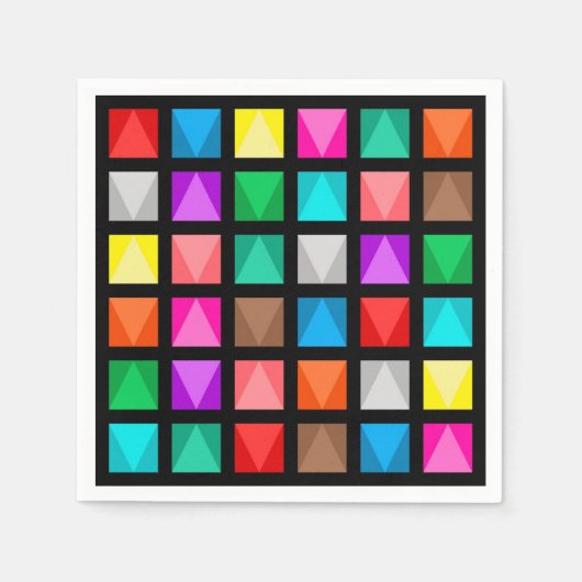 カラフルデザイン スタンダードカクテルナプキン (正面)