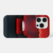 カラフルデジタルサンセットグリッチ iPhoneケース (裏面横)