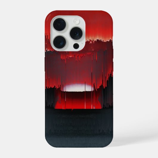 カラフルデジタルサンセットグリッチ iPhoneケース (裏面)