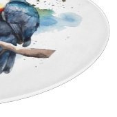 カラフルトゥーカンの枝の上に座る カッティングボード (角)